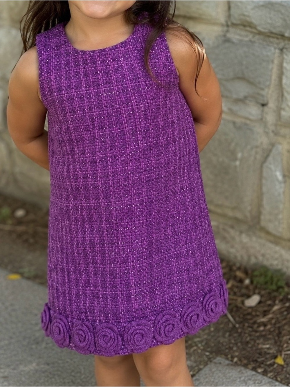 Blush by Us Angels Purple Textured Sleeveless Dress